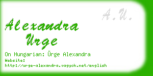 alexandra urge business card